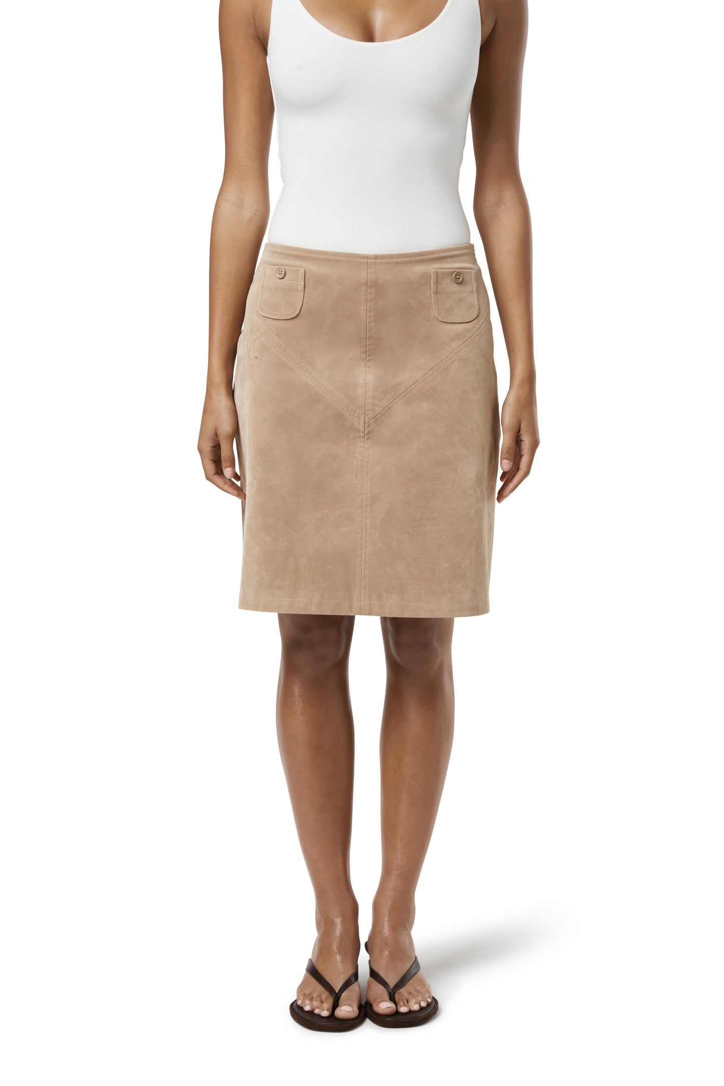 Betty Faux Suede Midi Skirt