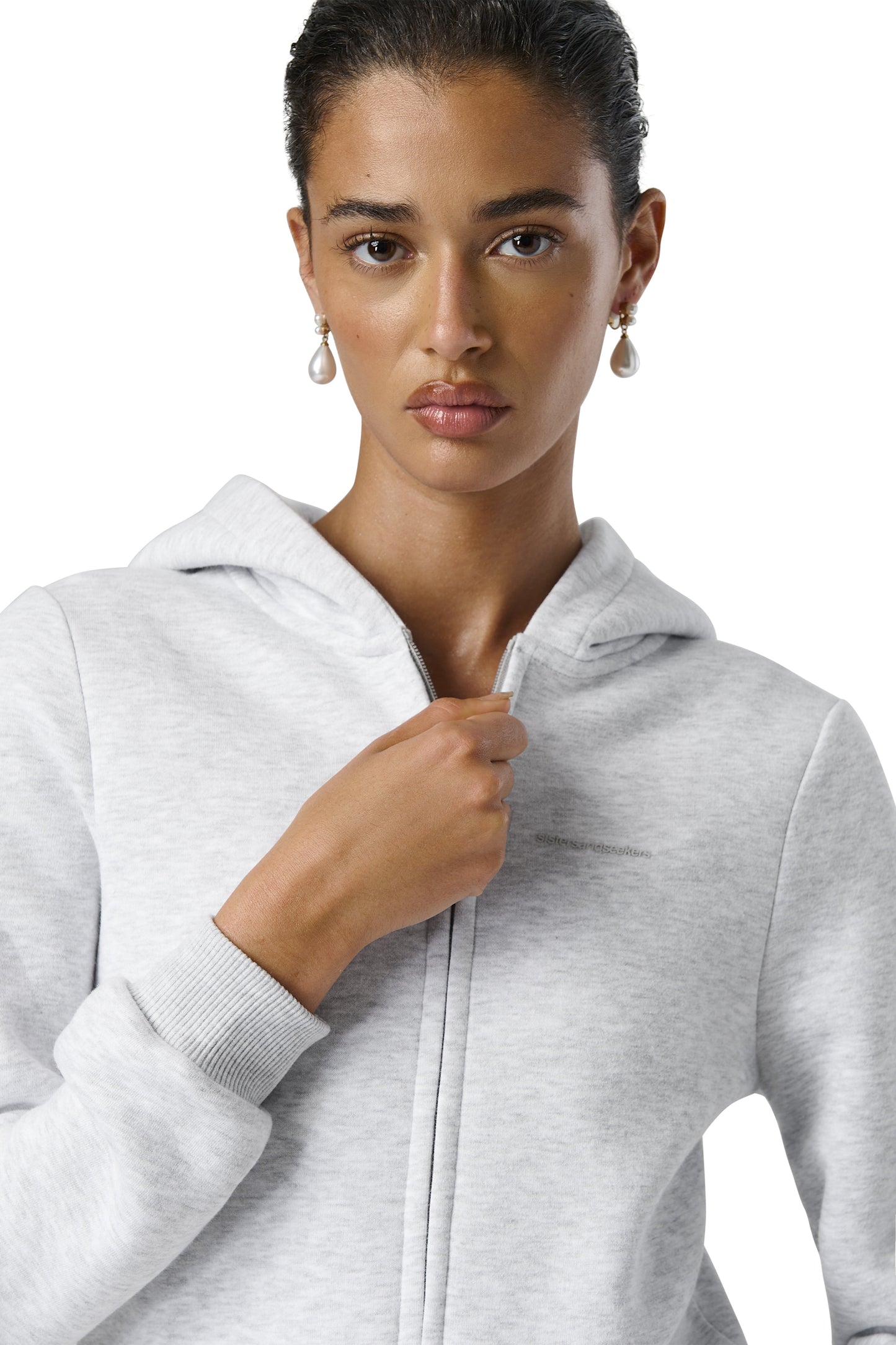 Fitted Zip up Hoodie in Passive