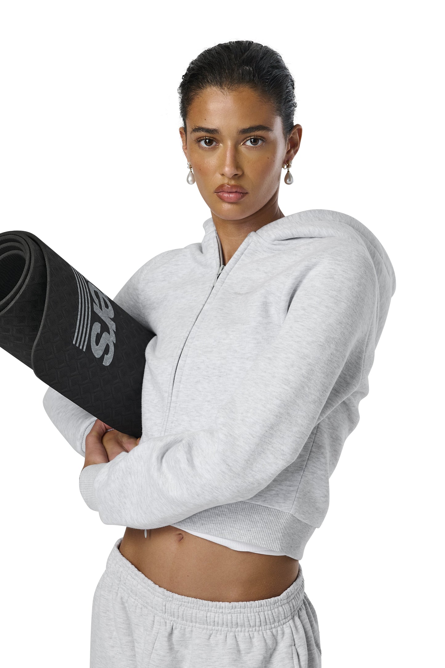 Fitted Zip up Hoodie in Passive