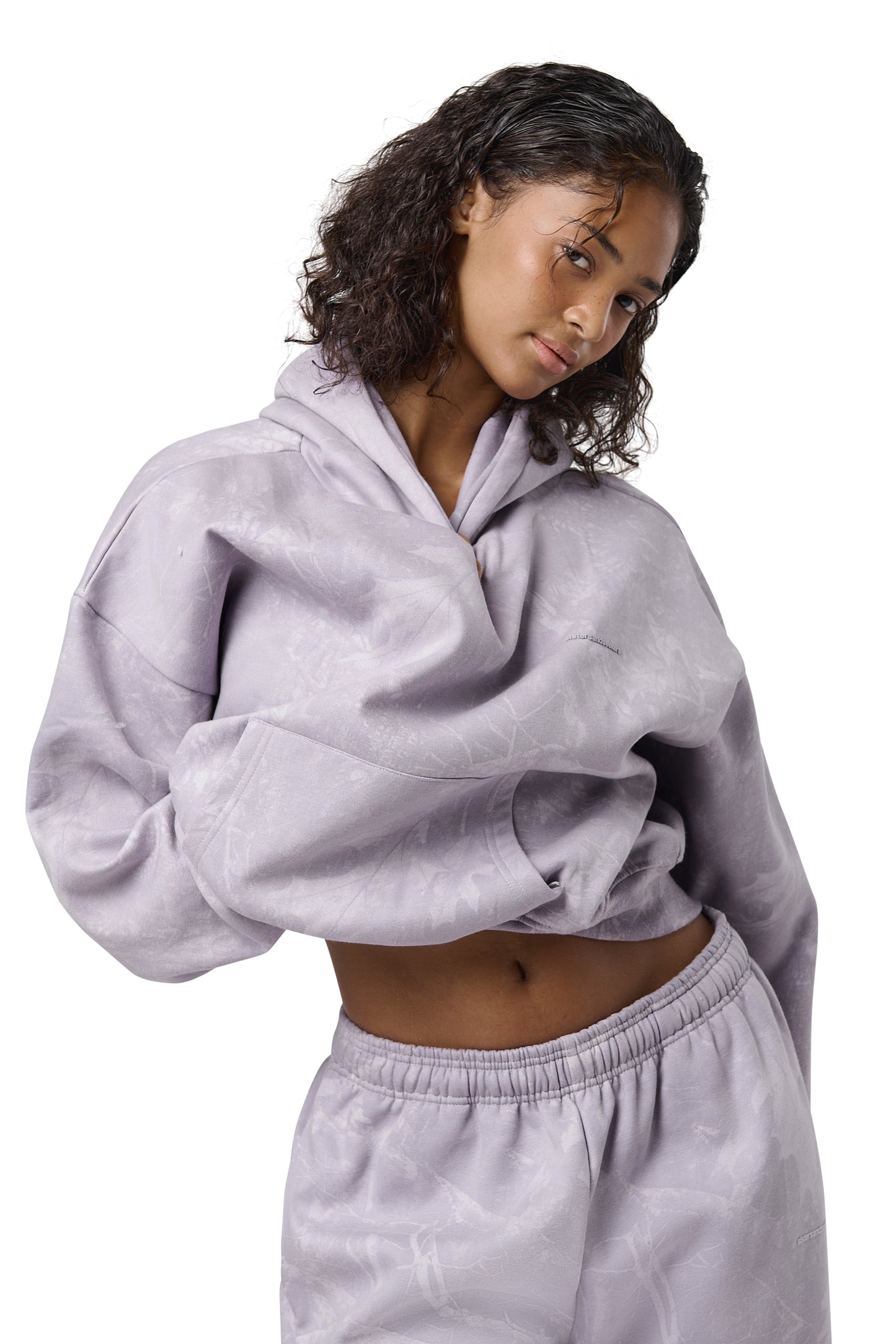 Twiggy Shrunken Hoodie in Lilac