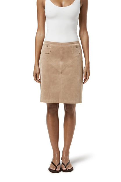 Betty Faux Suede Midi Skirt