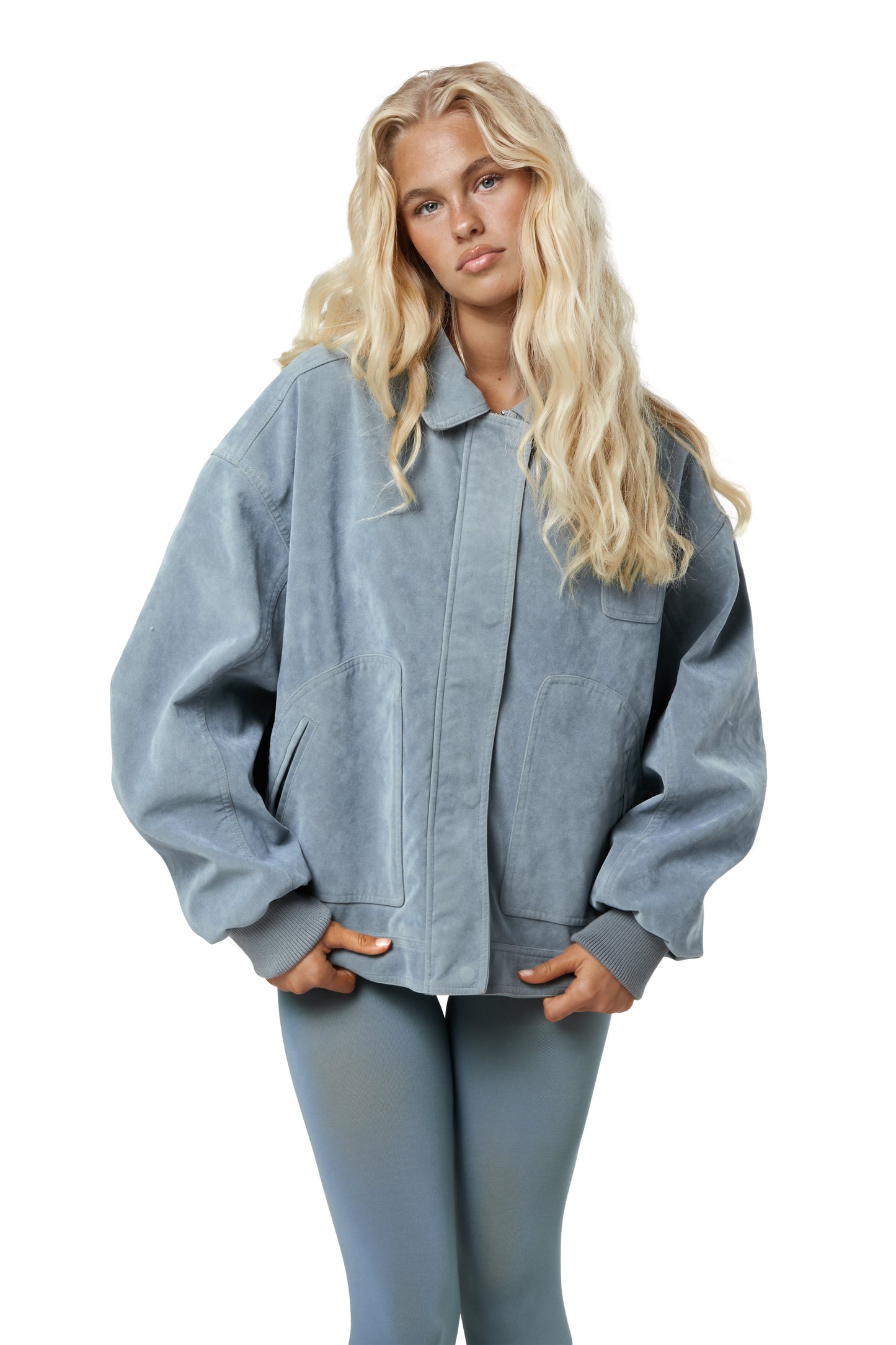 Martha Blue Faux Suede Jacket