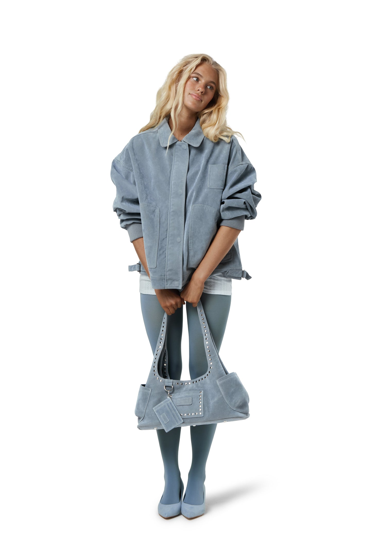 Martha Blue Faux Suede Jacket