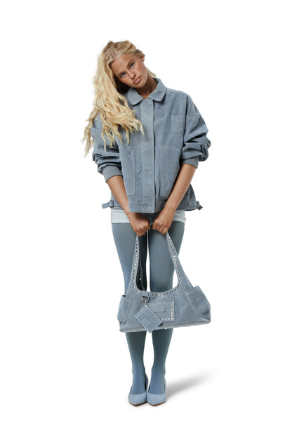 Martha Faux Suede Carryall in Blue