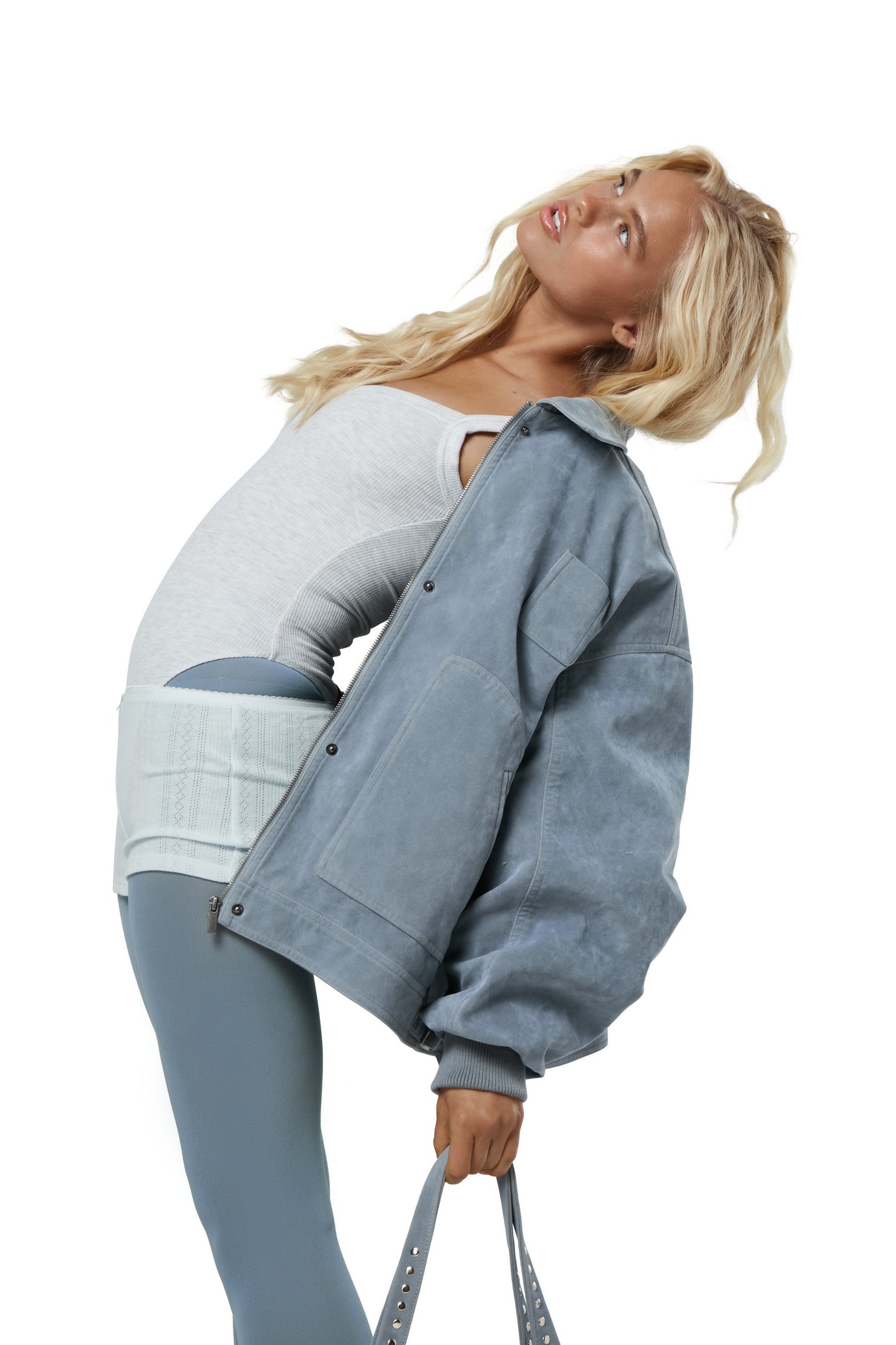 Martha Blue Faux Suede Jacket