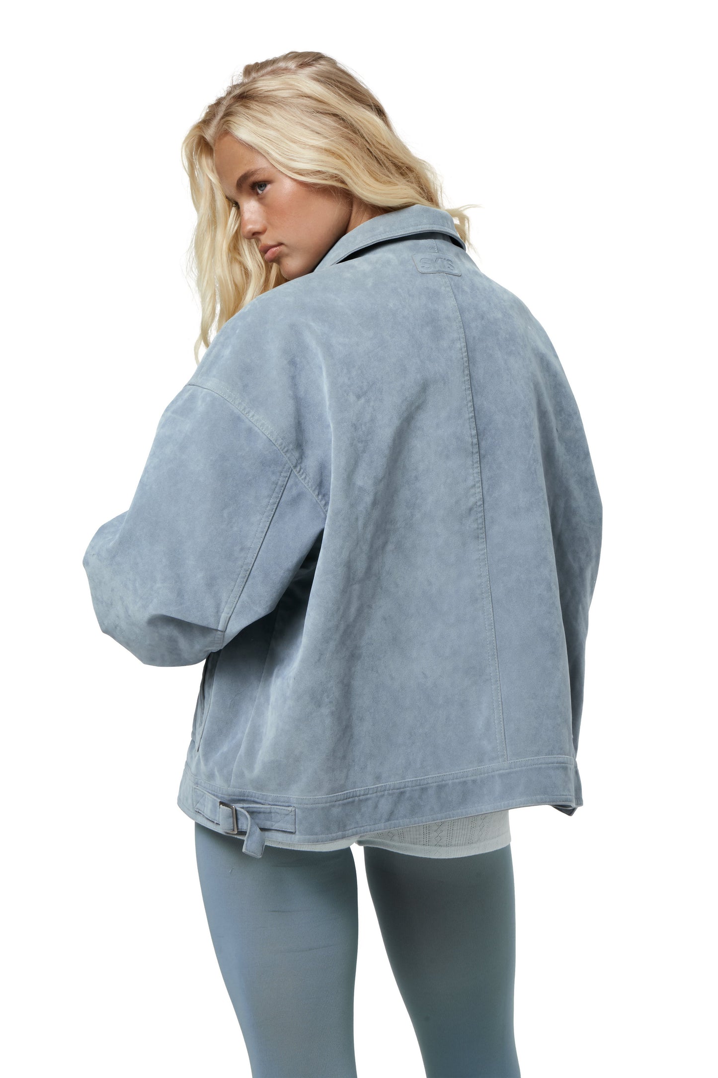 Martha Blue Faux Suede Jacket