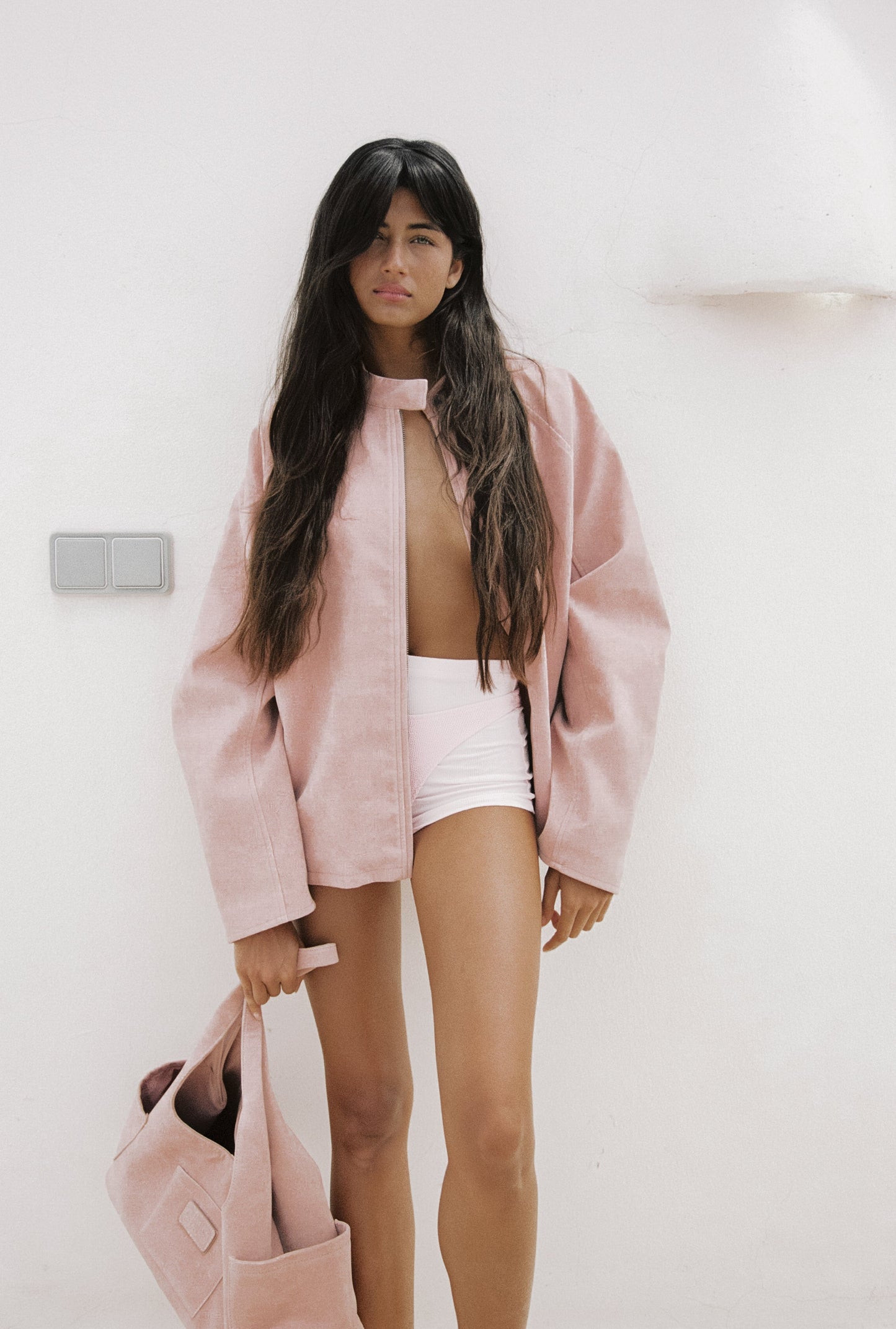 Lady Faux Suede Jacket in Rose