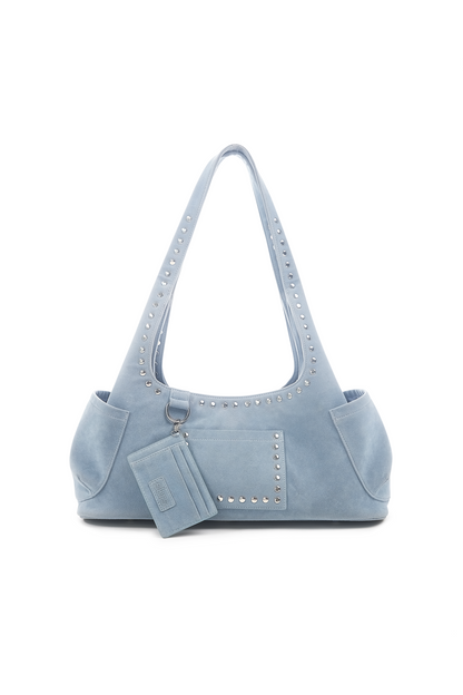 Martha Faux Suede Carryall in Blue