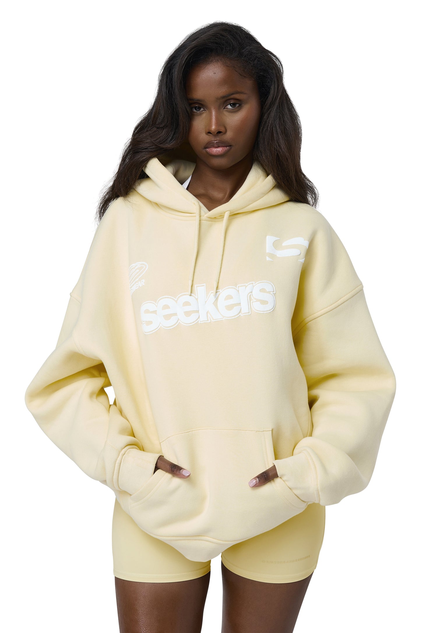 Seekers Motif Hoodie in Butter