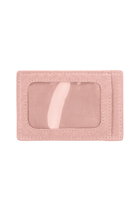 Martha Faux Suede Cardholder in Rose