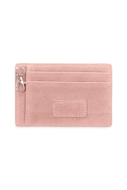 Martha Faux Suede Cardholder in Rose