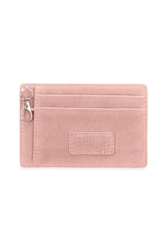Martha Faux Suede Cardholder in Rose
